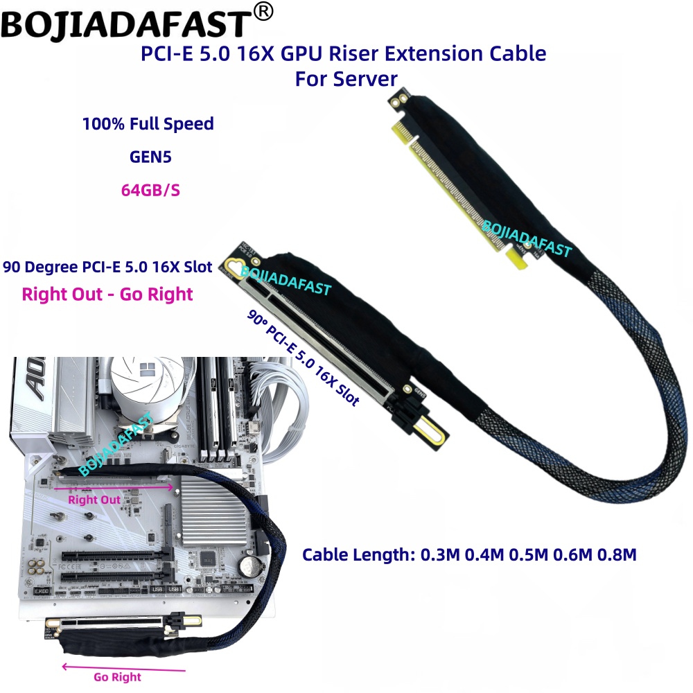 Pcie 5.0 Gpu Riser Cable - สายต่อขยายการ์ดจอ PCI-E 5.0 16X เป็น X16