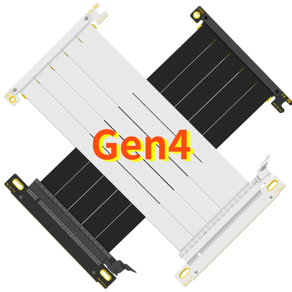 Itx Gpu Riser Pcie 4.0 16X - สีดำสีขาวคู่กราฟิก PCIe 4.0X16ถึง X16 Gen4ยืดหยุ่น GPU