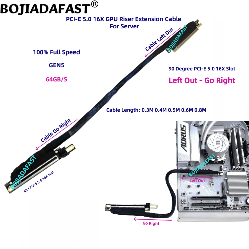 สายต่อขยายการ์ดจอ PCI-E 5.0 16 - Pcie 5.0 Gpu Riser Cable บทวิจารณ์และราคา