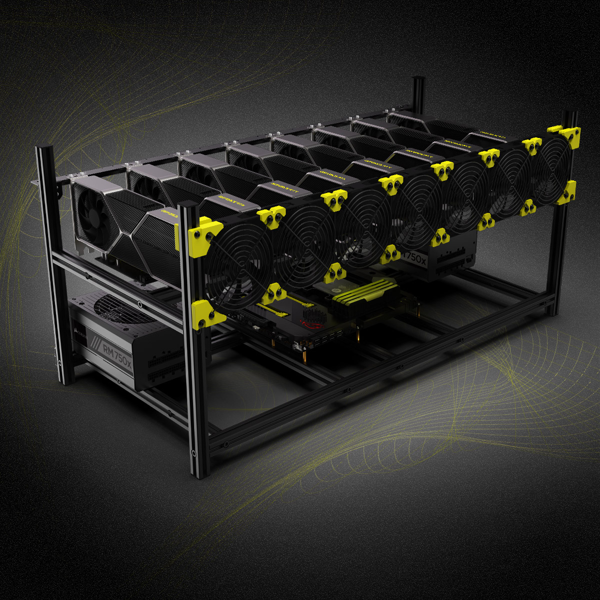 โครงเครื่องขุดเหมืองแบบเปิด โค - Gpu Mining Rig Frame 8 Gpu บทวิจารณ์และราคา
