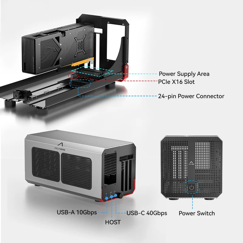 Acasis กล่องเชื่อมต่อ eGPU ควา - Gpu External Dock Egpu Thunderbolt 4 บทวิจารณ์และราคา