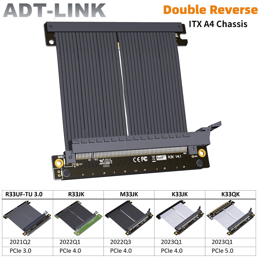 สายต่อขยาย ADT Gen 5/4 PCIe Ri - Itx Gpu Riser Pcie 4.0 16X บทวิจารณ์และราคา